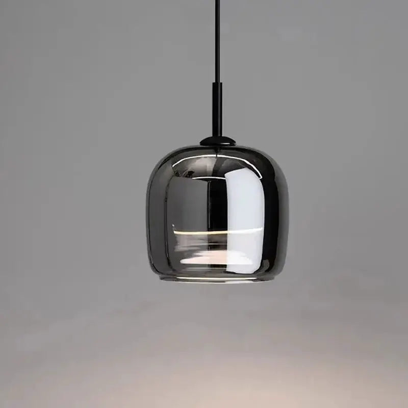 Modern glossy black Nordic glass LED pendant light for dining room by Decorbites on Tampa Home & Garden Store