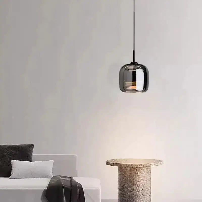 Modern glossy black Nordic glass LED pendant dining light by Decorbites on Tampa Home & Garden Store