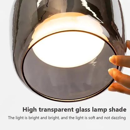 Nordic black glass LED pendant light with white shade for dining on Tampa Home & Garden Store