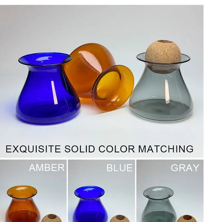 Blue Nordic Glass Vase by Decorbites; blue glass vase with amber and gray options, trio on Tampa Home & Garden Store