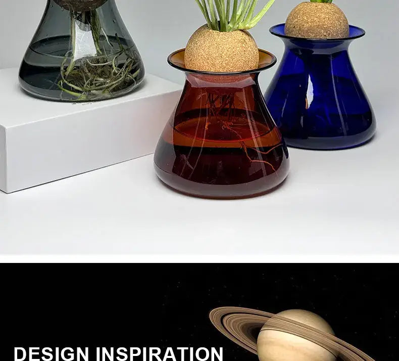 Blue Nordic Glass Vase by Decorbites with amber red and cobalt blue vases and cork tops on Tampa Home & Garden Store