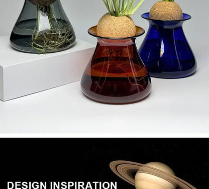 Blue Nordic Glass Vase by Decorbites with amber red and cobalt blue vases and cork tops on Tampa Home & Garden Store