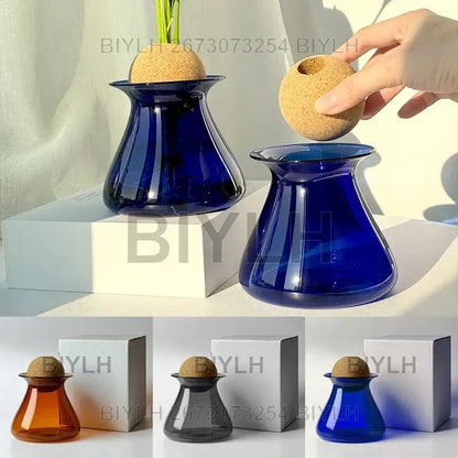 Blue Nordic Glass Vase by Decorbites; cobalt blue glass, flared rim (2-pack) on Tampa Home & Garden Store