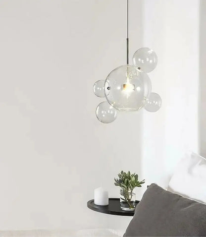 Nordic LED bubble chandelier by Decorbites glass pendant light with clear spheres on Tampa Home & Garden Store