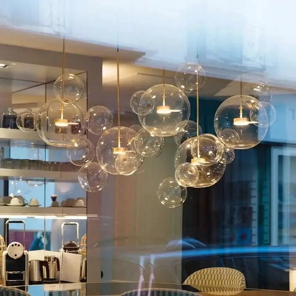 Chandelier Decorbites Nordic LED clear glass bubble pendant lights for dining room on Tampa Home & Garden Store