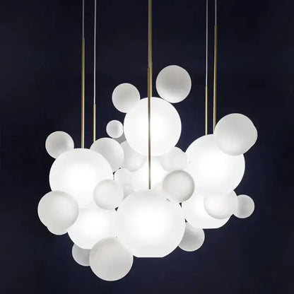 Chandelier Decorbites Modern Nordic LED bubble pendant light frosted spheres and brass cords on Tampa Home & Garden Store