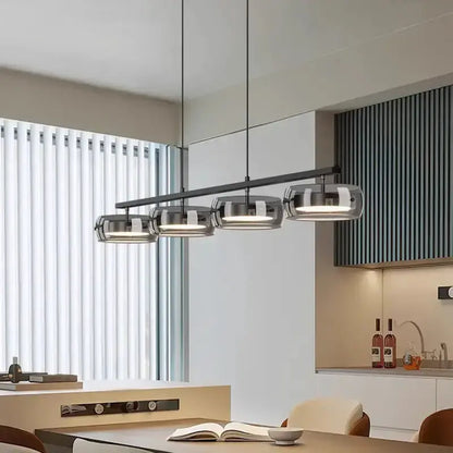 Modern Five Glass Shades Pendant Lamp For Dining