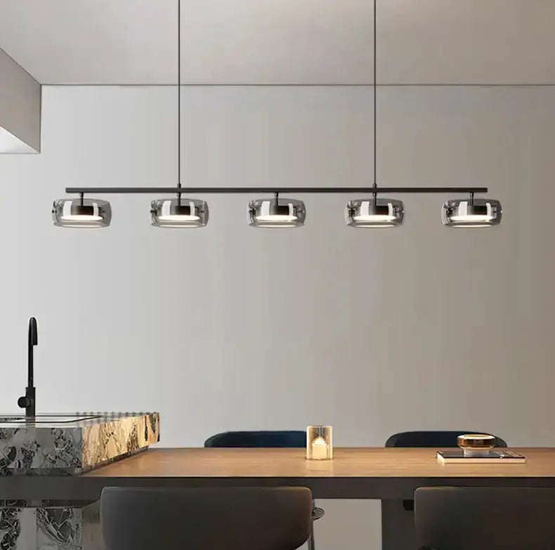 Modern Five Glass Shades Pendant Lamp For Dining