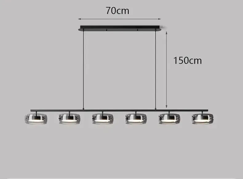 Modern Five Glass Shades Pendant Lamp For Dining