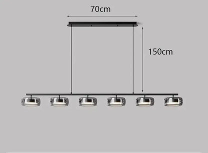 Modern Five Glass Shades Pendant Lamp For Dining