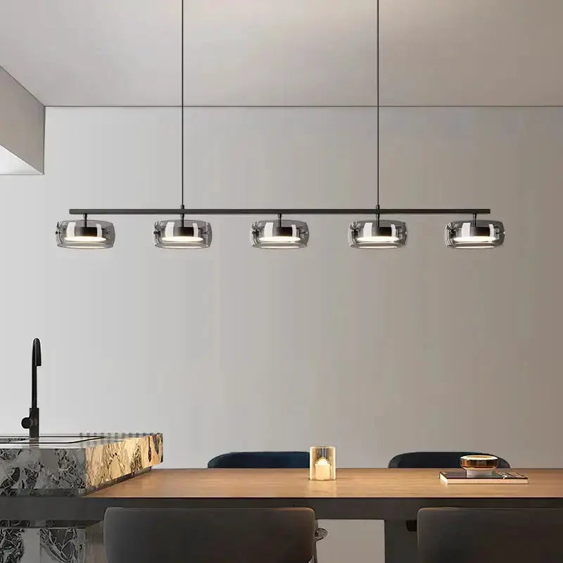 Modern Five Glass Shades Pendant Lamp For Dining