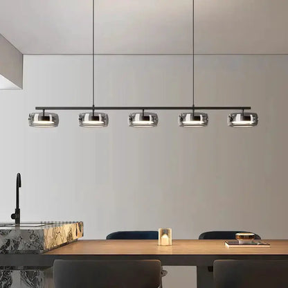 Modern Five Glass Shades Pendant Lamp For Dining