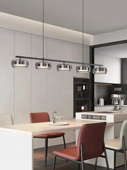 Modern Five Glass Shades Pendant Lamp For Dining