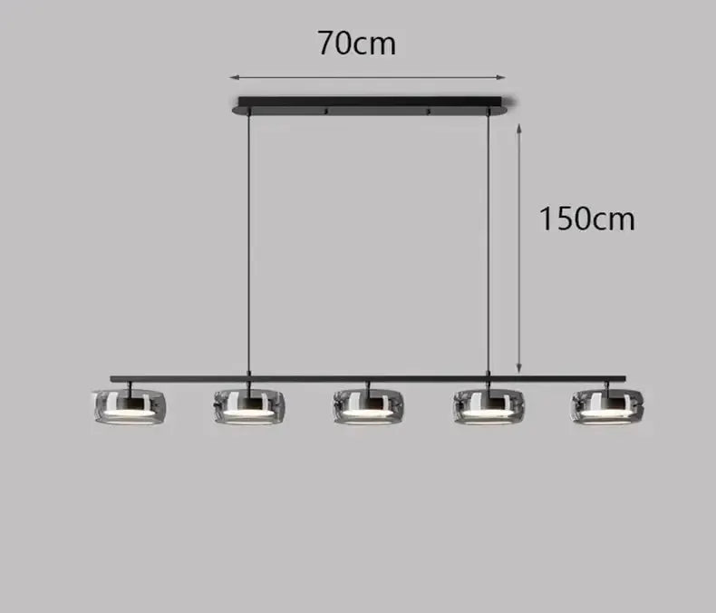 Modern Five Glass Shades Pendant Lamp For Dining