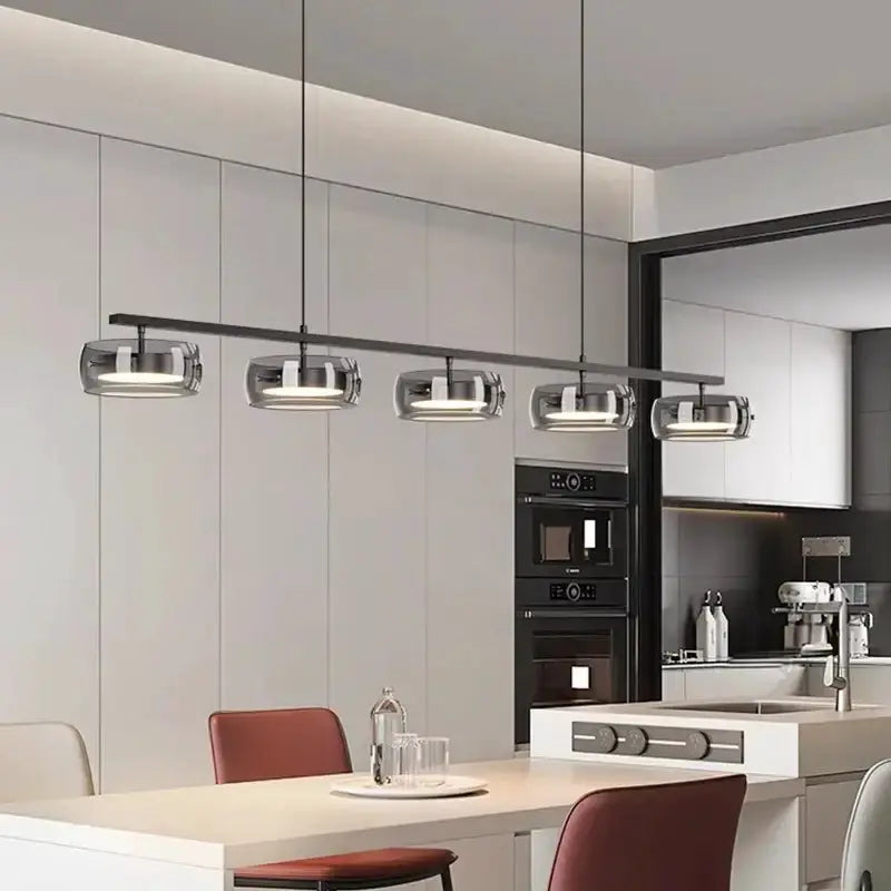 Modern Five Glass Shades Pendant Lamp For Dining