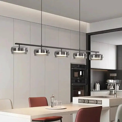 Modern Five Glass Shades Pendant Lamp For Dining
