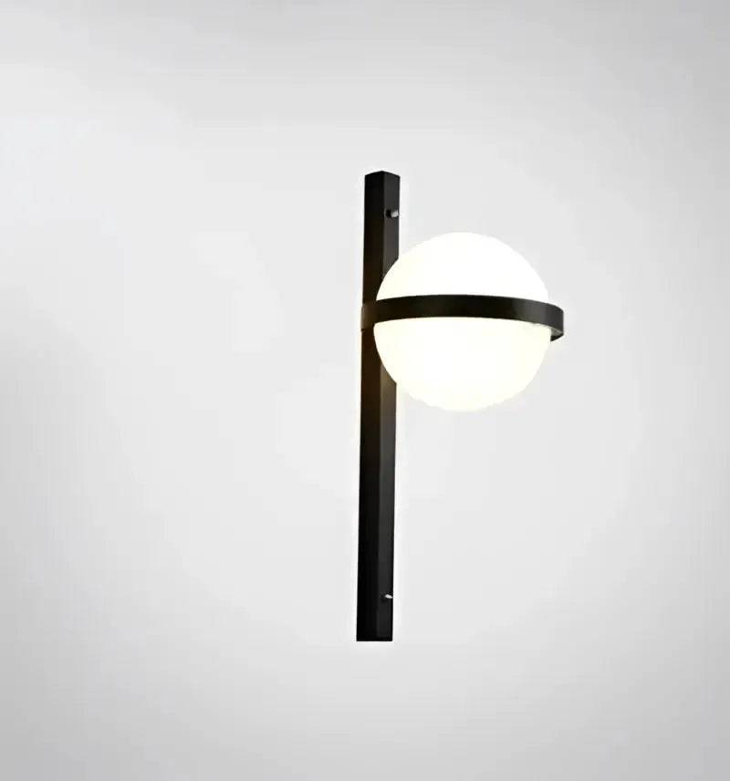 Modern black Nordic planter light sconce with glass globe for bedroom decor by Decorbites on Tampa Home & Garden Store