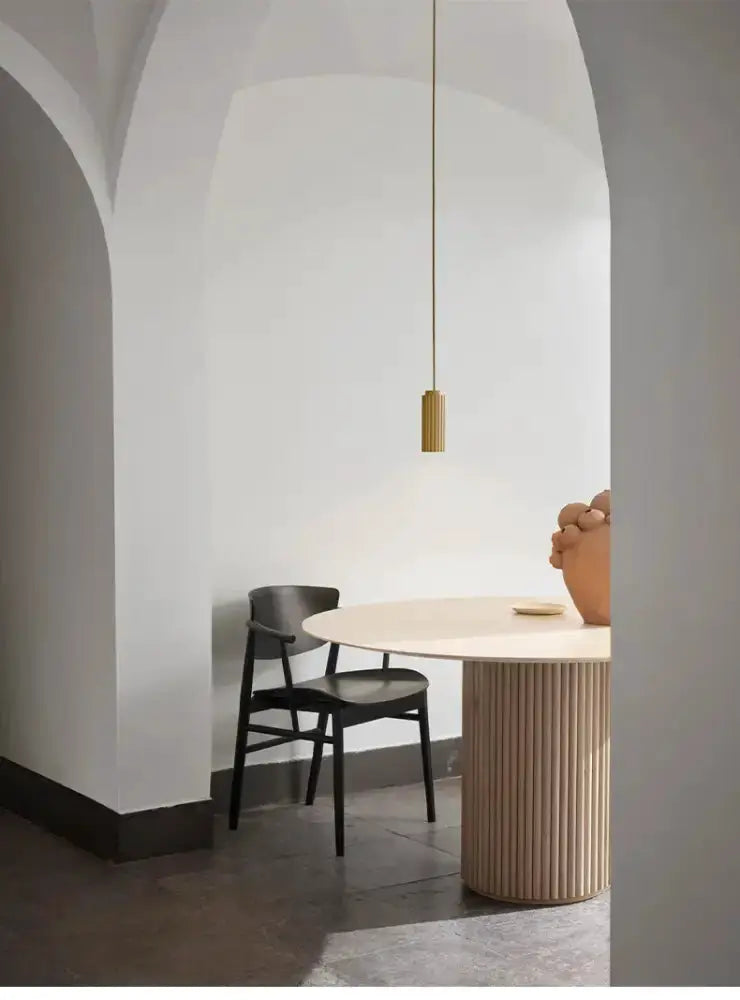 Chandelier: natural wood Donna circle chandelier by Decorbites with slim gold cord on Tampa Home & Garden Store