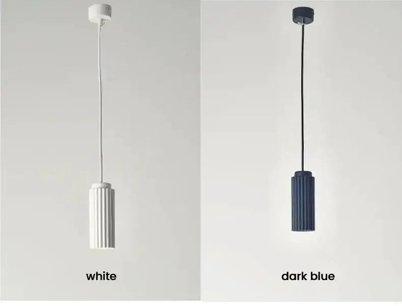Chandelier pendant, Decorbites donna circle, white and dark blue ribbed shades, two pendants on Tampa Home & Garden Store