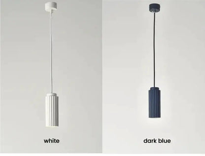 Chandelier pendant, Decorbites donna circle, white and dark blue ribbed shades, two pendants on Tampa Home & Garden Store