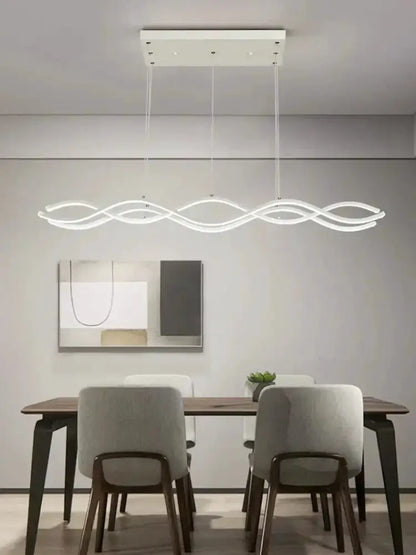 Chandelier Modern wavy white LED pendant light by Decorbites for Nordic dining room on Tampa Home & Garden Store