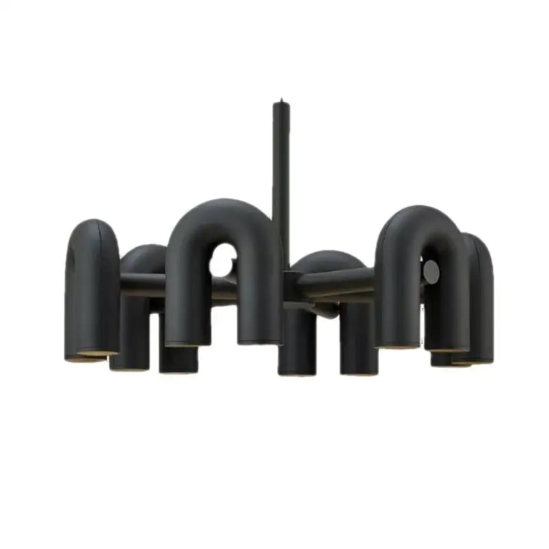 Blue U-Shape Ceiling Light chandelier by Decorbites, matte metal with curved tubes on Tampa Home & Garden Store