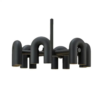 Blue U-Shape Ceiling Light chandelier by Decorbites, matte metal with curved tubes on Tampa Home & Garden Store