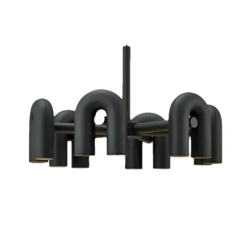 Chandelier Modern U-shaped LED ceiling pendant light in matte black with multi-arc tubes on Tampa Home & Garden Store