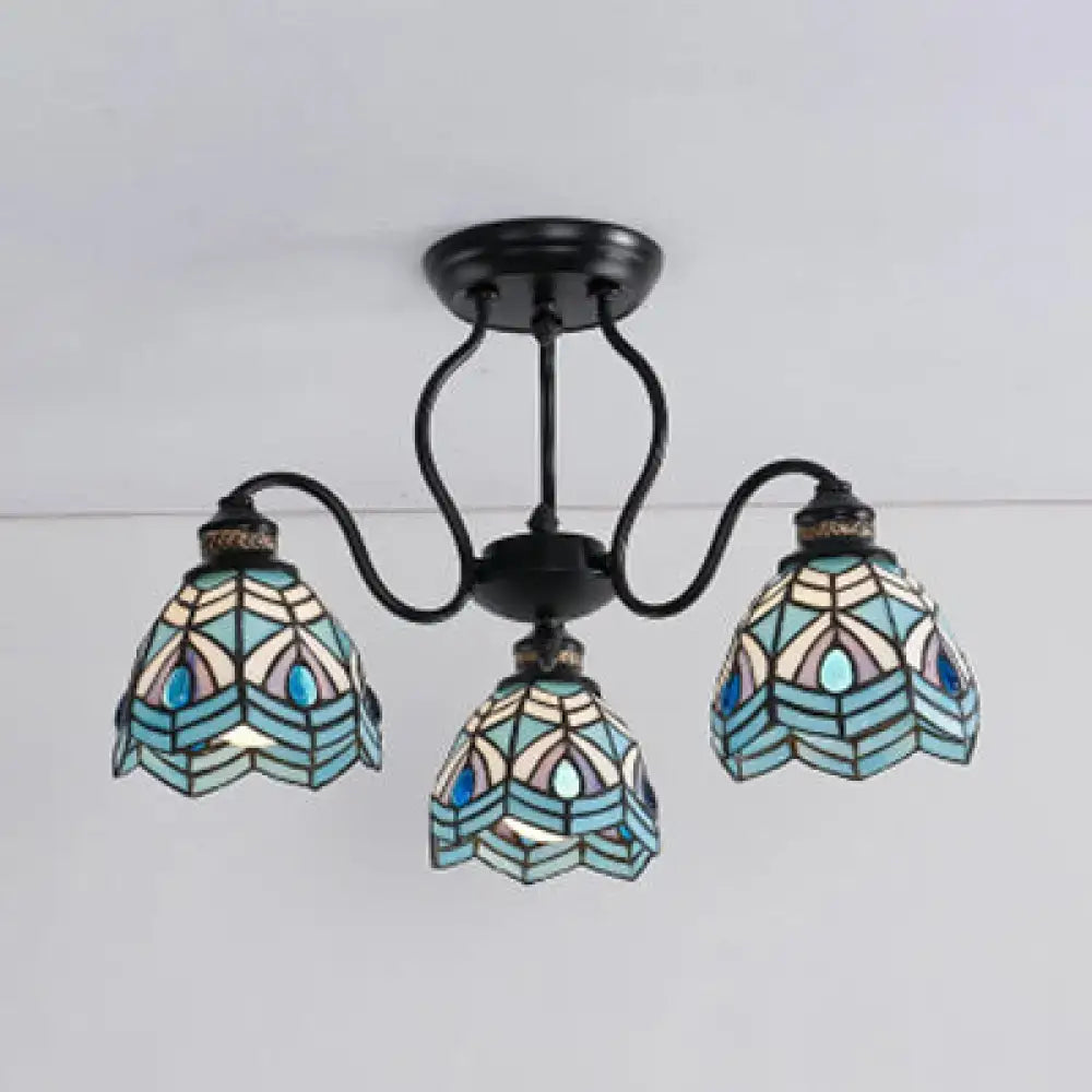 Elegant And Tiffany Peacock Stained Glass Light