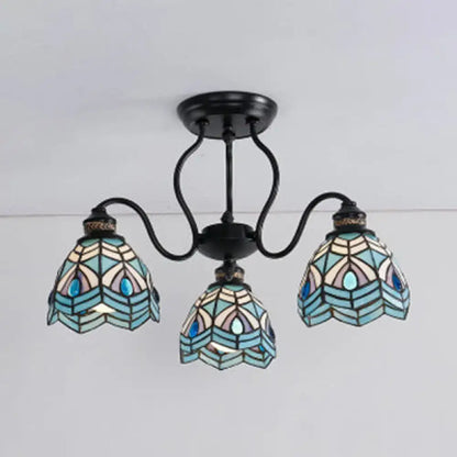 Elegant And Tiffany Peacock Stained Glass Light