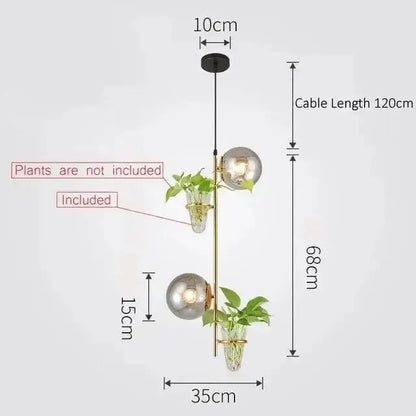Modern black pendant planter light with glass globes by Decorbites, ceiling fixture on Tampa Home & Garden Store