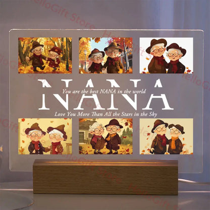 Custom Acrylic Photo Lamp With Led And Wood Base