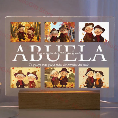 Custom Acrylic Photo Lamp With Led And Wood Base