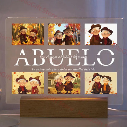 Custom Acrylic Photo Lamp With Led And Wood Base