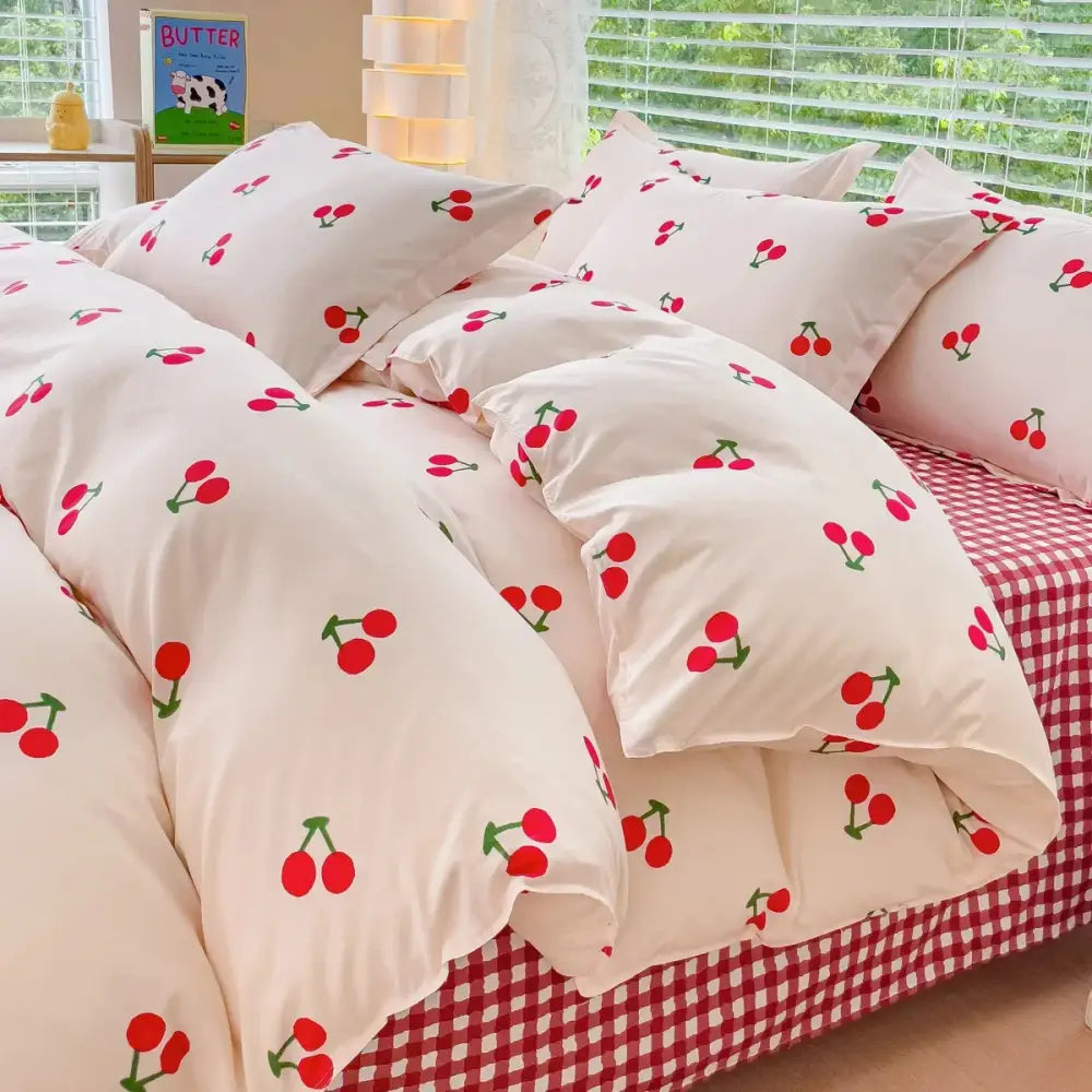 Soft Floral Satin Bedding Set and a Rose Print