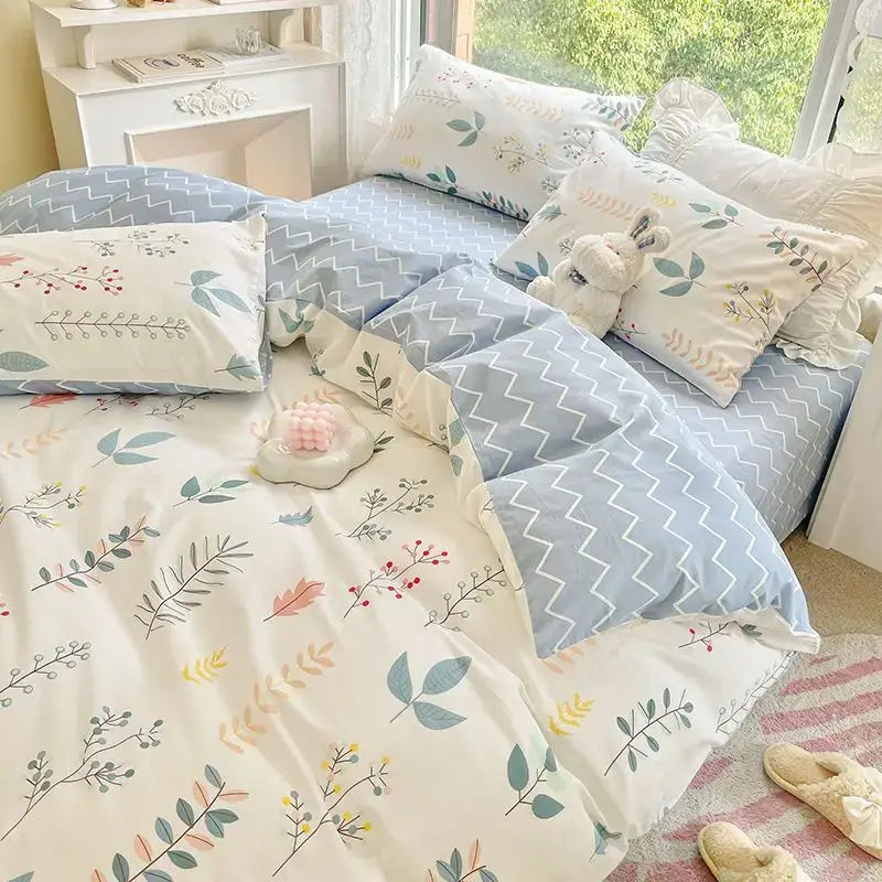Soft Floral Satin Bedding Set and a Rose Print