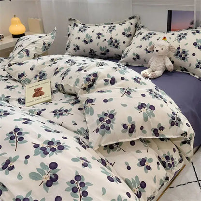 Soft Floral Satin Bedding Set and a Rose Print