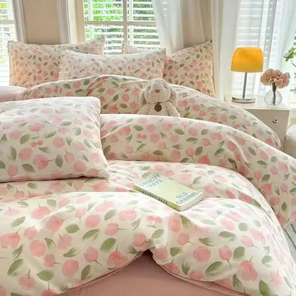 Pink Floral Duvet Cover Set and Pillowcases