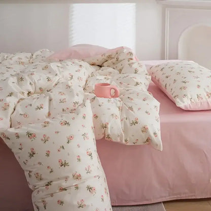 Pink Floral Duvet Cover Set and Pillowcases