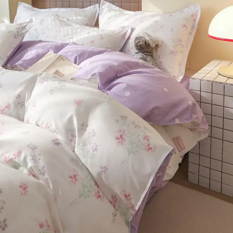 Pink Floral Duvet Cover Set and Pillowcases