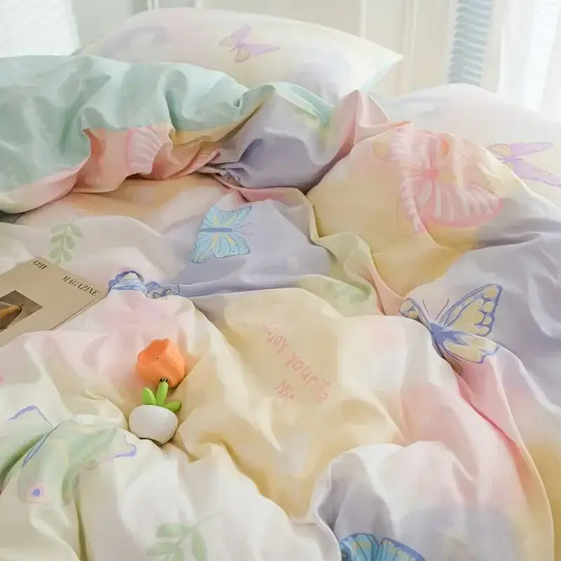 Pink Floral Duvet Cover Set and Pillowcases