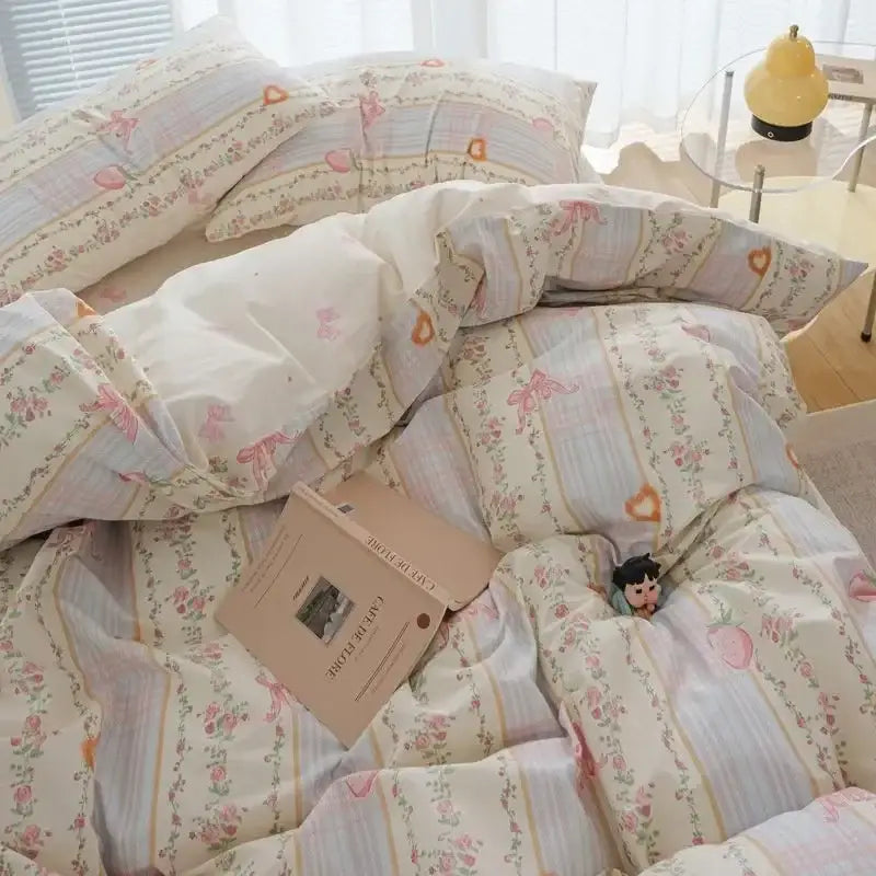 Pink Floral Duvet Cover Set and Pillowcases