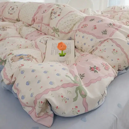Pink Floral Duvet Cover Set and Pillowcases