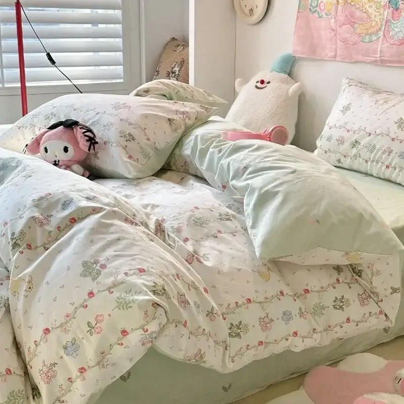 Pink Floral Duvet Cover Set and Pillowcases