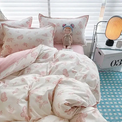 Pink Floral Duvet Cover Set and Pillowcases