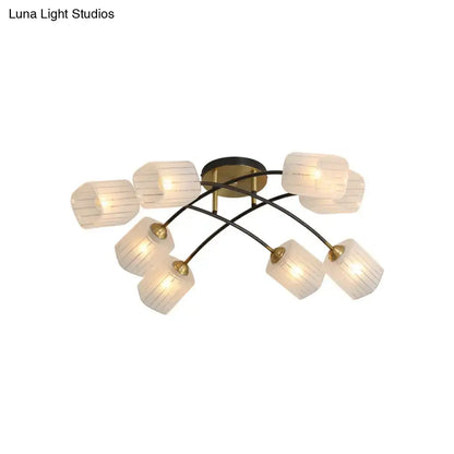 Black Gold Glass Ceiling Light fixture with black arms and frosted white glass shades on Tampa Home & Garden Store
