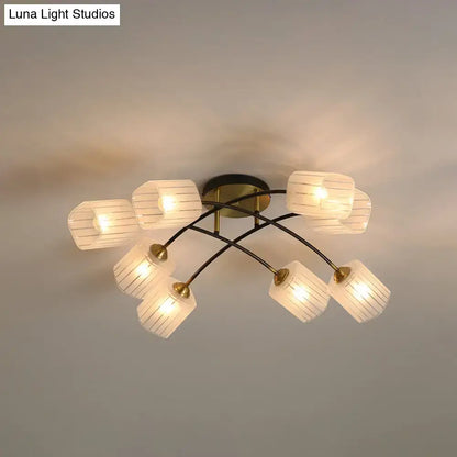 Black Gold Glass Ceiling Light Decorbites flush mount with brass accents and ribbed shades on Tampa Home & Garden Store