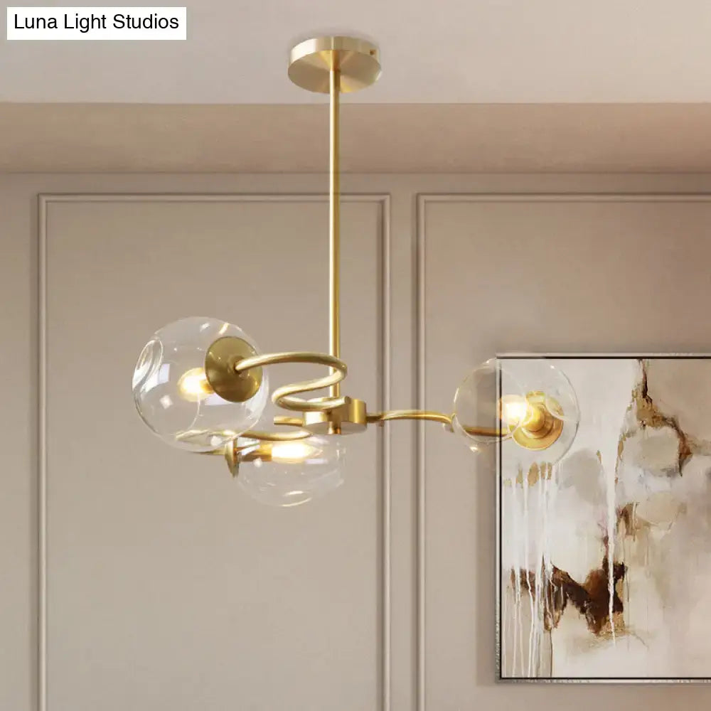 Brass glass globe flush mount light by Decorbites, gold finish ceiling mount fixture on Tampa Home & Garden Store