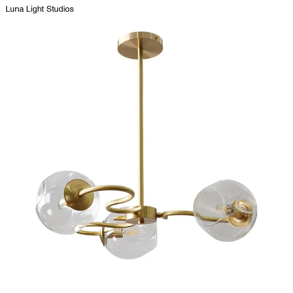 Brass Glass Globe Flush Mount ceiling light by Decorbites with clear glass globes on Tampa Home & Garden Store