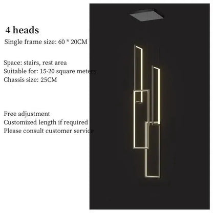 Chandelier Decorbites 4-head black and gold rectangle LED for living room on Tampa Home & Garden Store